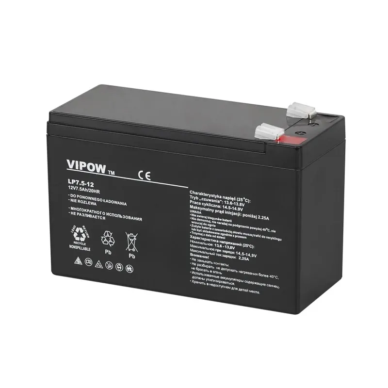 VIPOW - Tartalék akkumulátor LP7,5-12  12V/7,5Ah