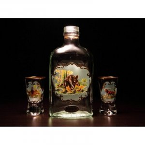 Jagerglass - Szett 200ml laposüveg +2db fernetes pohár 30ml