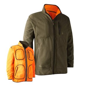 DEERHUNTER Gamekeeper Reversible Fleece Jacket - kétoldalú dzseki - Green&Orange