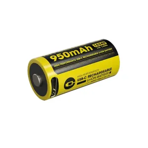 Nitecore RCR123A Li-ion akkumulátor 950mAh USB-C