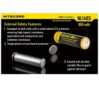 Nitecore 14500 850mAh 0,8A Li-ion 3,7V védett