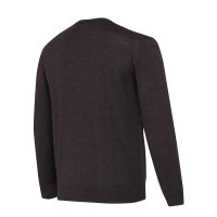 Merino V-Neck pulóver - Brown Bark