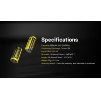 Nitecore RCR123A Li-ion akkumulátor 950mAh USB-C