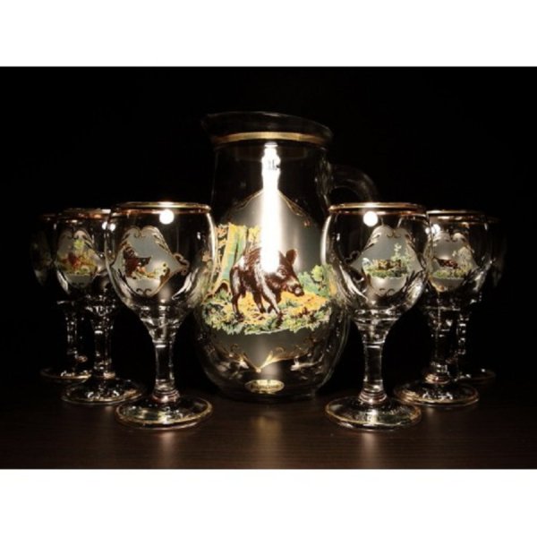 Jagerglass - Szett kancsó 1l + talpas poharak