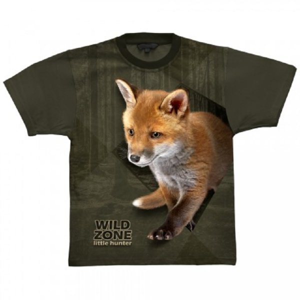Wild Zone - Póló Róka mintás zöld