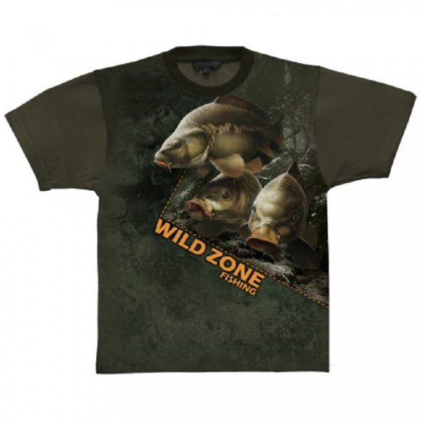 Wild Zone - Póló ponty mintás barna