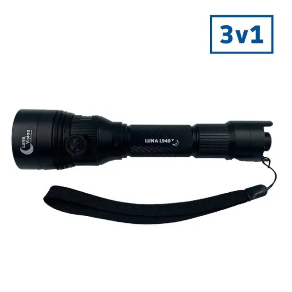 LunaVision 3 az 1-ben (850 nm-es LÉZER + 940 nm-es LÉZER + 1000 lm-es zseblámpa)